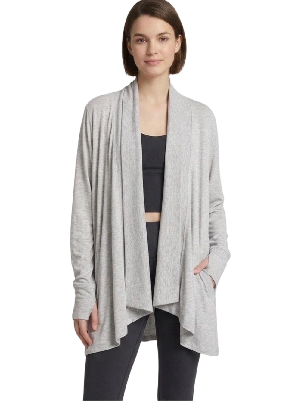 Athleta light heather gray cardigan size XXS
